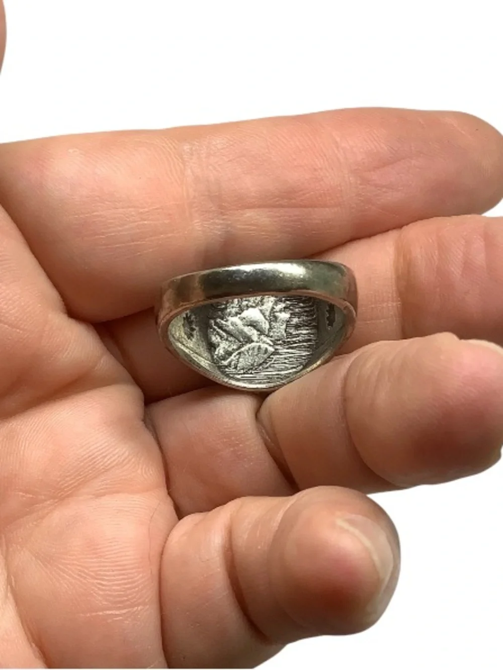 Vintage Style Sunburst Silver tone ring